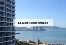 关于淡水哪里可以看欧洲杯决赛的信息