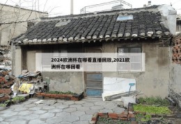 2024欧洲杯在哪看直播回放,2021欧洲杯在哪回看